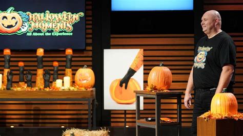 The product was a unique scraper that attaches to a person&x27;s hands to help them clean the inside of a pumpkin when carving them. . Halloween moments shark tank